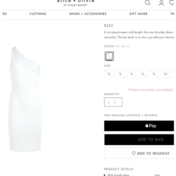 Alice + Olivia Rosia Off White One Shoulder Cut Out Cocktail Mini Dress - Picture 3 of 16